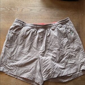 Birddogs Light Grey Active Shorts with Coral Liner